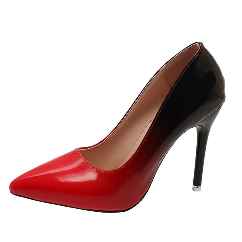 

2025 autumn new pointed thin heel shallow mouth gradual change high heels wear versatile fashion temperament one pedal single shoes 35