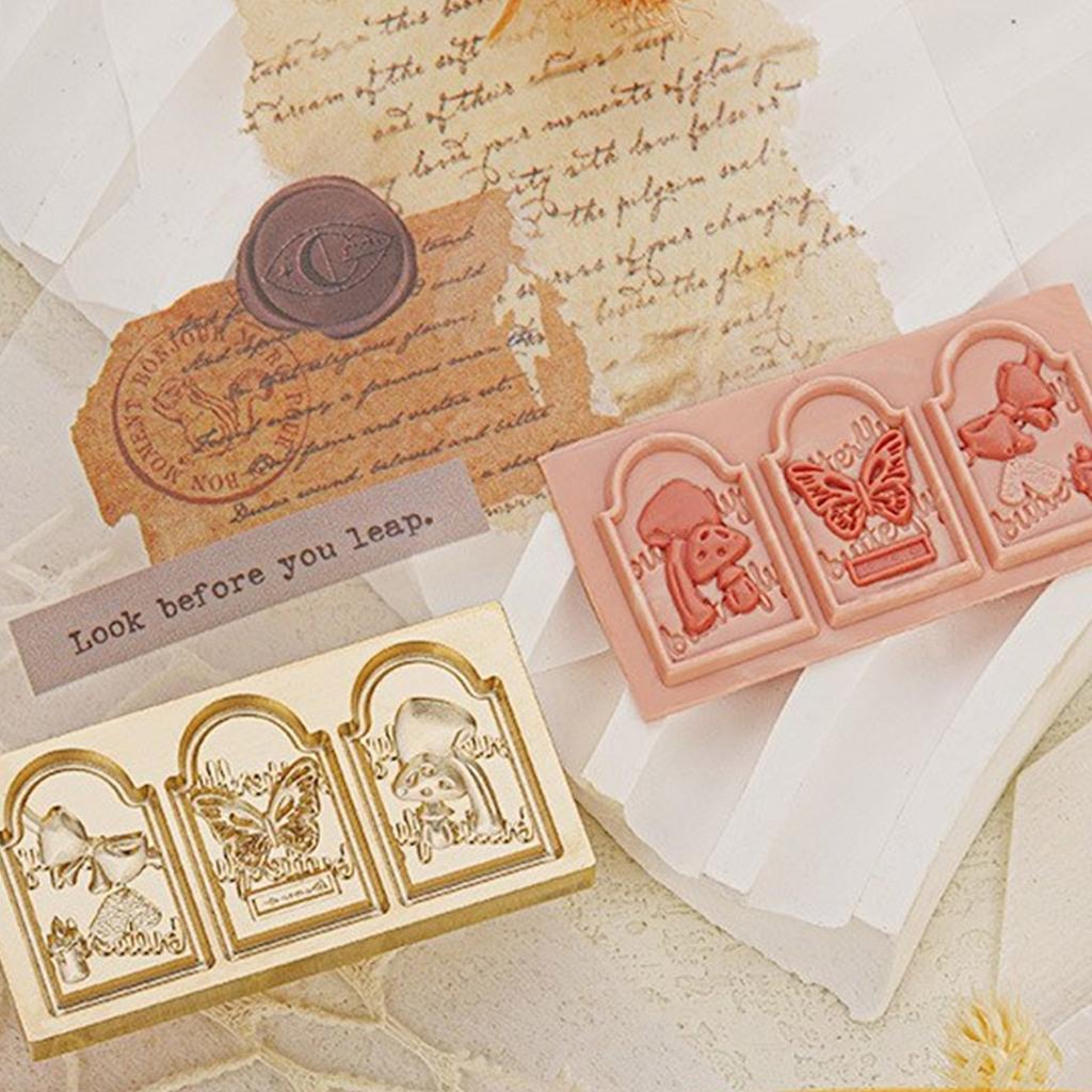 Wax Seal Stamp Brass Head Butterfly Flower Sealing Wax Stamp for Envelope Wedding Birthday Invitations Card Scrapbooking