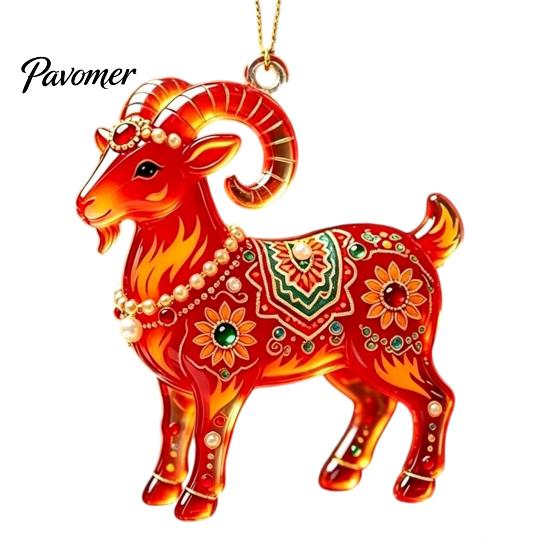 Event Decoration for Carnival 2PCS Christmas Goat Hanging Ornaments, Decorative 2D Acrylic Tree Lightweight Decor Holiday Pendants, Festive Ornaments