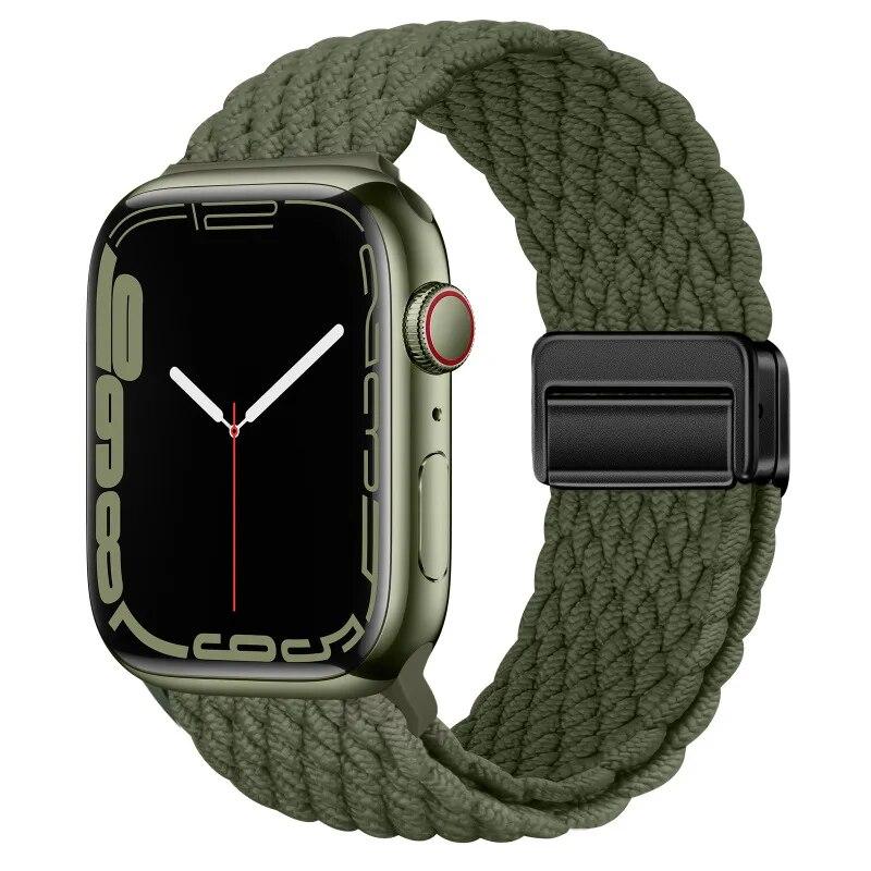 Nylon Strap For Apple Watch 44mm 45mm 49mm 42mm 38mm 40mm 41mm Watchband Bracelet for iWatch Series Ultra 9 8 7 6 5 4 SE 3 Band