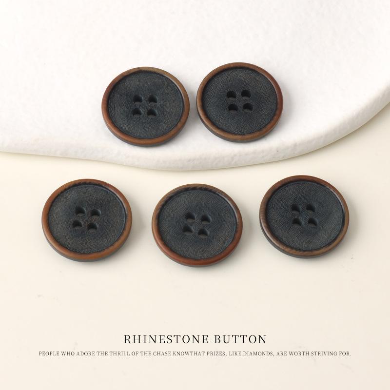 5pcs Laser Natural Fruit Buttons High-End Blazer Burnt Edge Buttons Cotton And Linen Shirt Cardigan Button Accessories