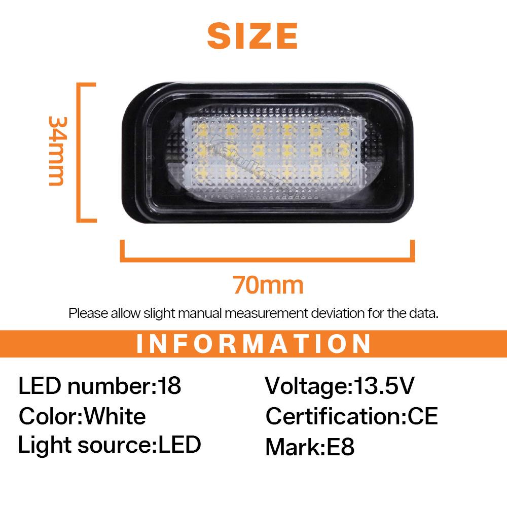 LED Number Plate Lamp For Benz C-Class W203 CLK-Class A209 W209 SL-Class R230 Convertible White License Plate Light Assembly