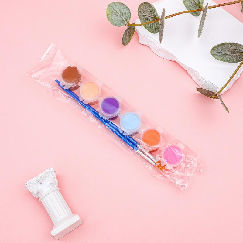 12-Color Acrylic Paint Strips with Plaster Doll for Kids DIY Graffiti, 3ml Each