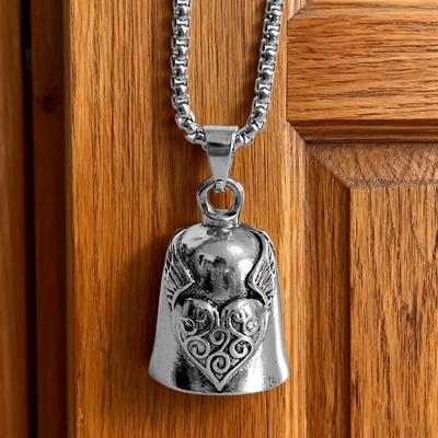 Bell For Motorcycle Heart Wing Motorcycle Accessories Good Luck Biker Bells For Riders Long Distance Drive Road Trip Daily