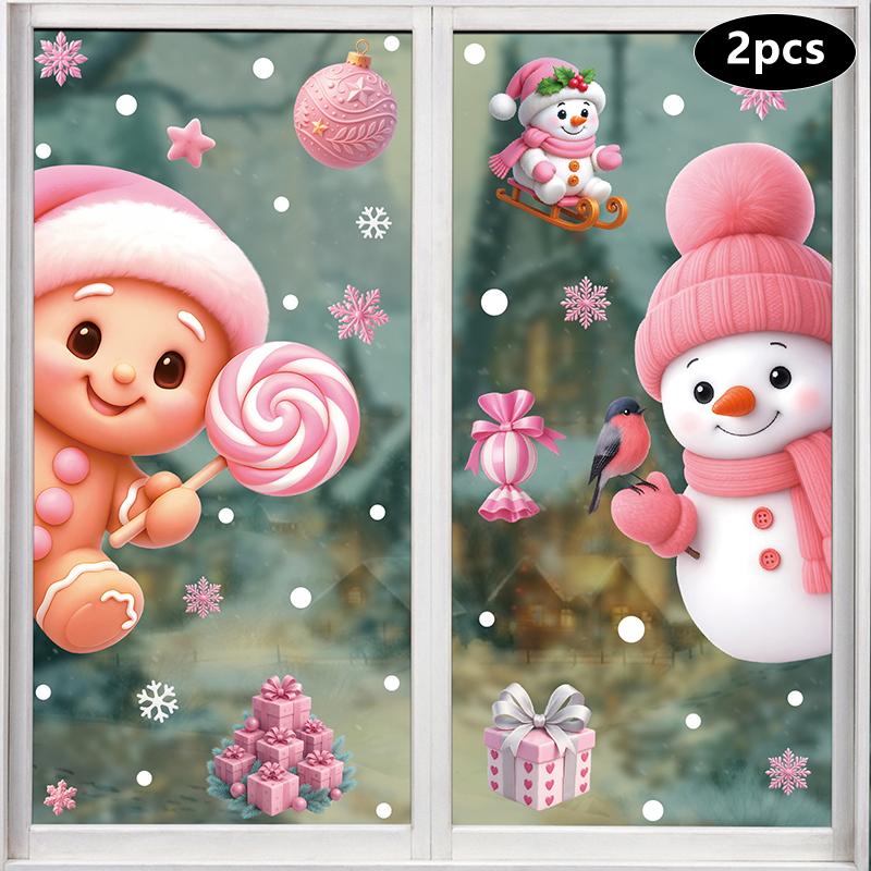 

Рождественские украшения, Креативные наклейки-статики в виде пряничного человечка, Сцены для витрин торговых центров, Стеклянные наклейки с Санта-Клаусом A3