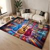 Music Guitar Theme Soft Crystal Velvet Rug Custom Name & Text Print Non Slip Floor Rug for Bedroom Living Room