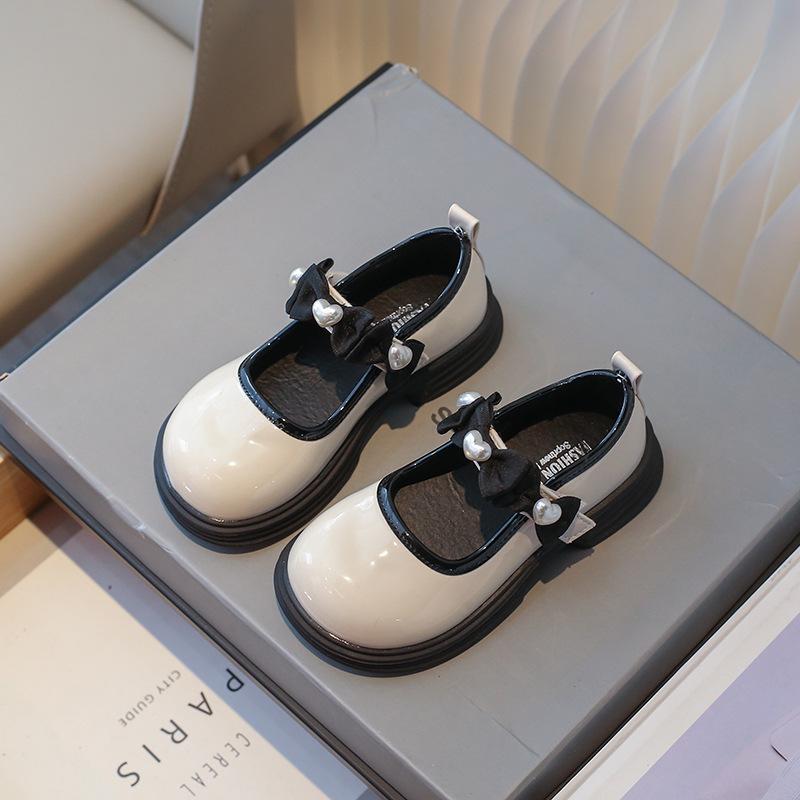 Girls Princess Shoes British Style Leather Shoes 2025 Spring and Autumn New Children's Performance Shoes Girls Bow Fashion Shoes