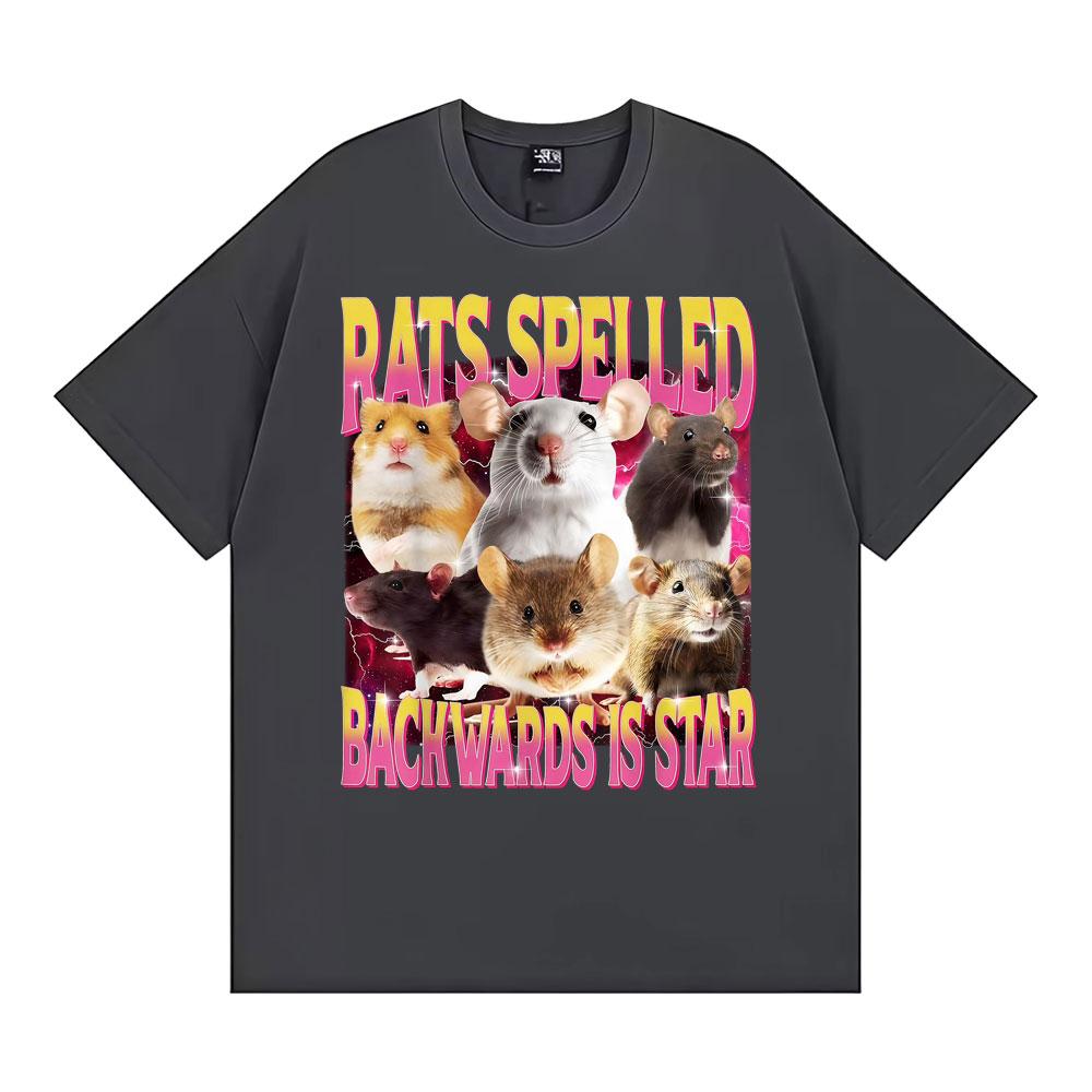 

Rats Spelled Backwards Is Star Funny Rat Meme T Shirts Unisex Women Retro Humor Short Sleeve Tshirts Oversized 100 Cotton Tshirt 4XL