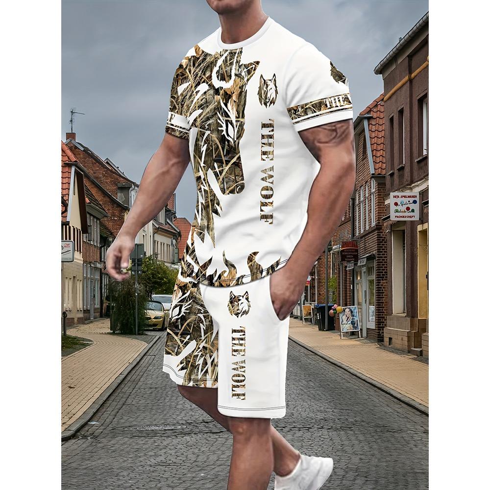 Summer Outdoor Street Fashion Men's T-shirts Everyday Casual Men's Athletic Shorts T-shirts And Shorts Men's Sets