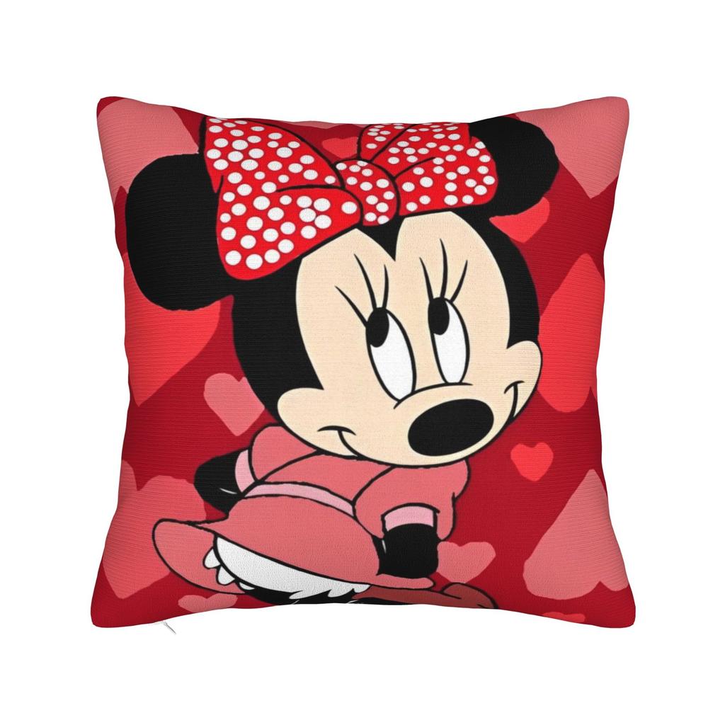 Cute Minnie Mouse Square Pillow Covers Polyester Home Famous Popular Cartoon Cushion Case Cool Decor Pillow Cover 45*45