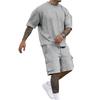 Men's Casual Summer Tracksuit with Short Sleeve Tee Utility Shorts