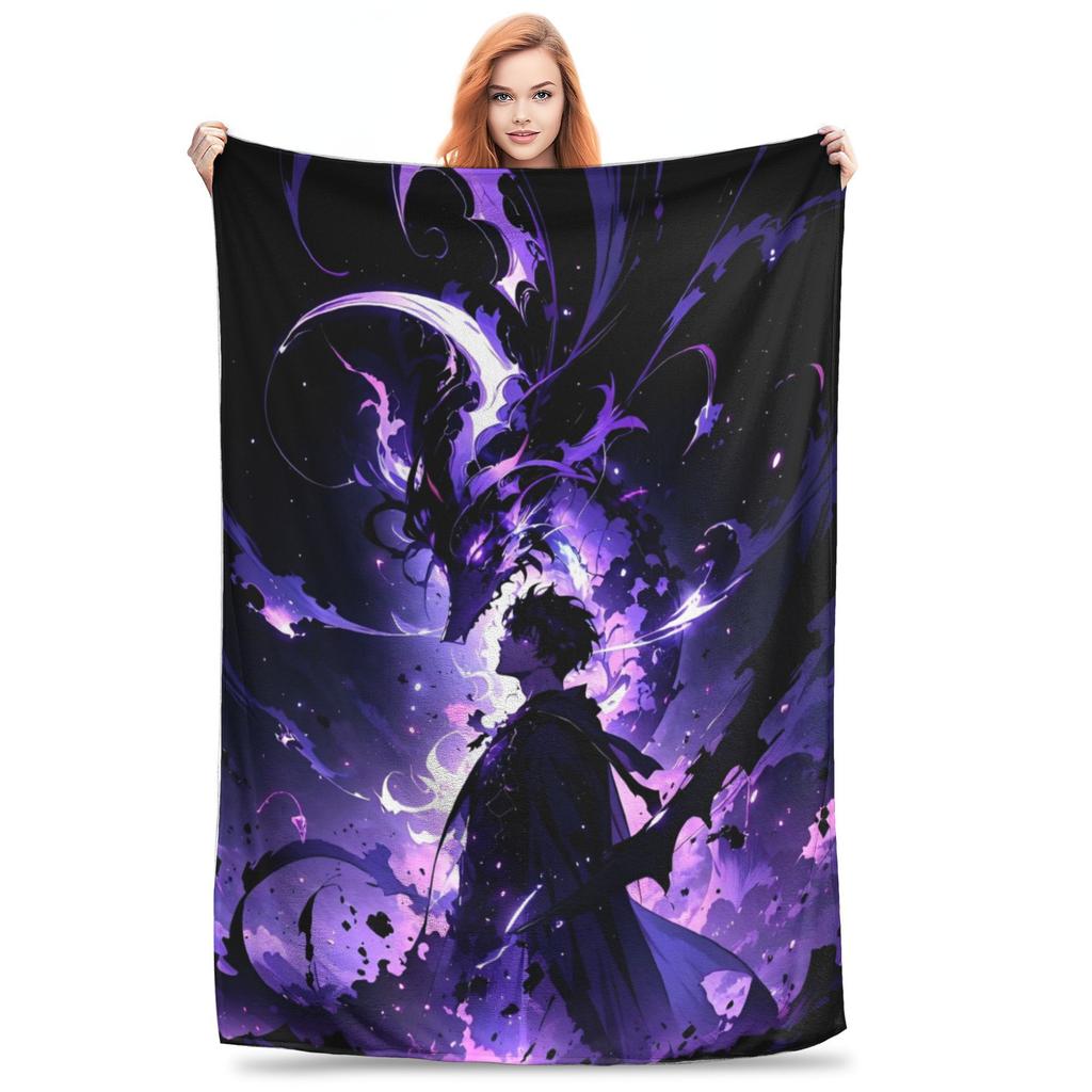 Solo S-ung Jin-woo Leveling Blanket Cover Anime Wool Throw Blanket Summer Air Conditioning Portable Soft Warm Bedspreads
