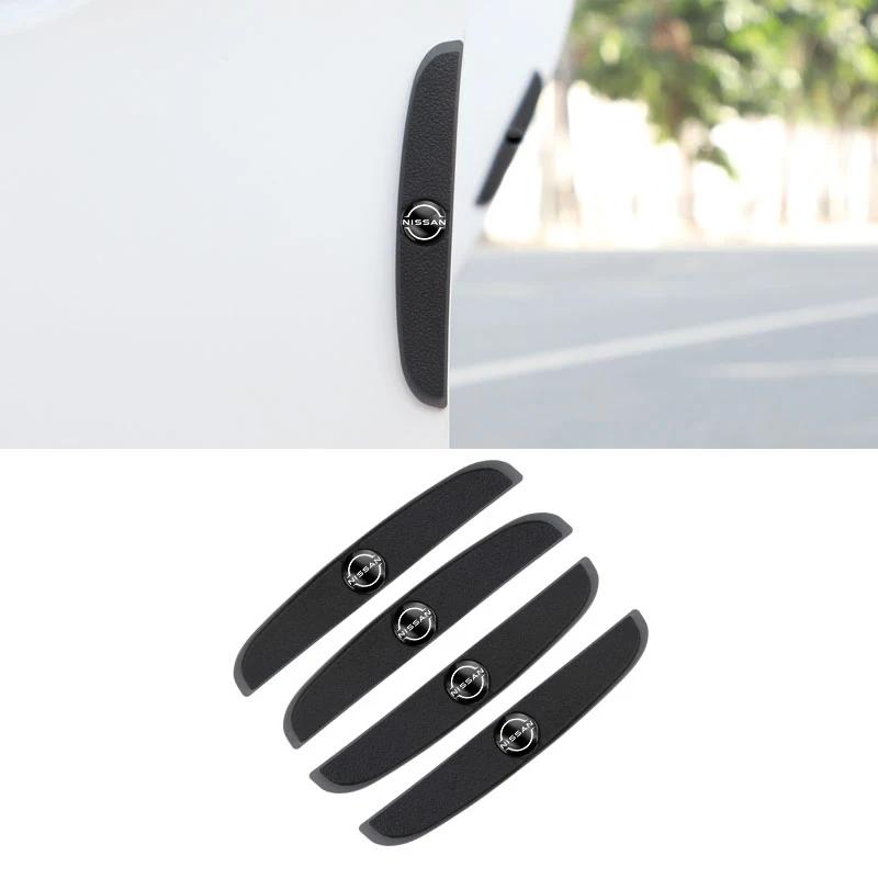 ASD1  4Pcs Rubber Anti Collision Strip Car Door Rearview Mirror Protector Stickers For Nissan Sylphy N7 Teana Qashqai Note Navara Leaf