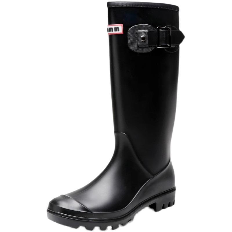 High rain boots women's new fashion adult rain shoes non-slip waterproof shoes catch the sea kitchen soft-soled rubber shoes tide