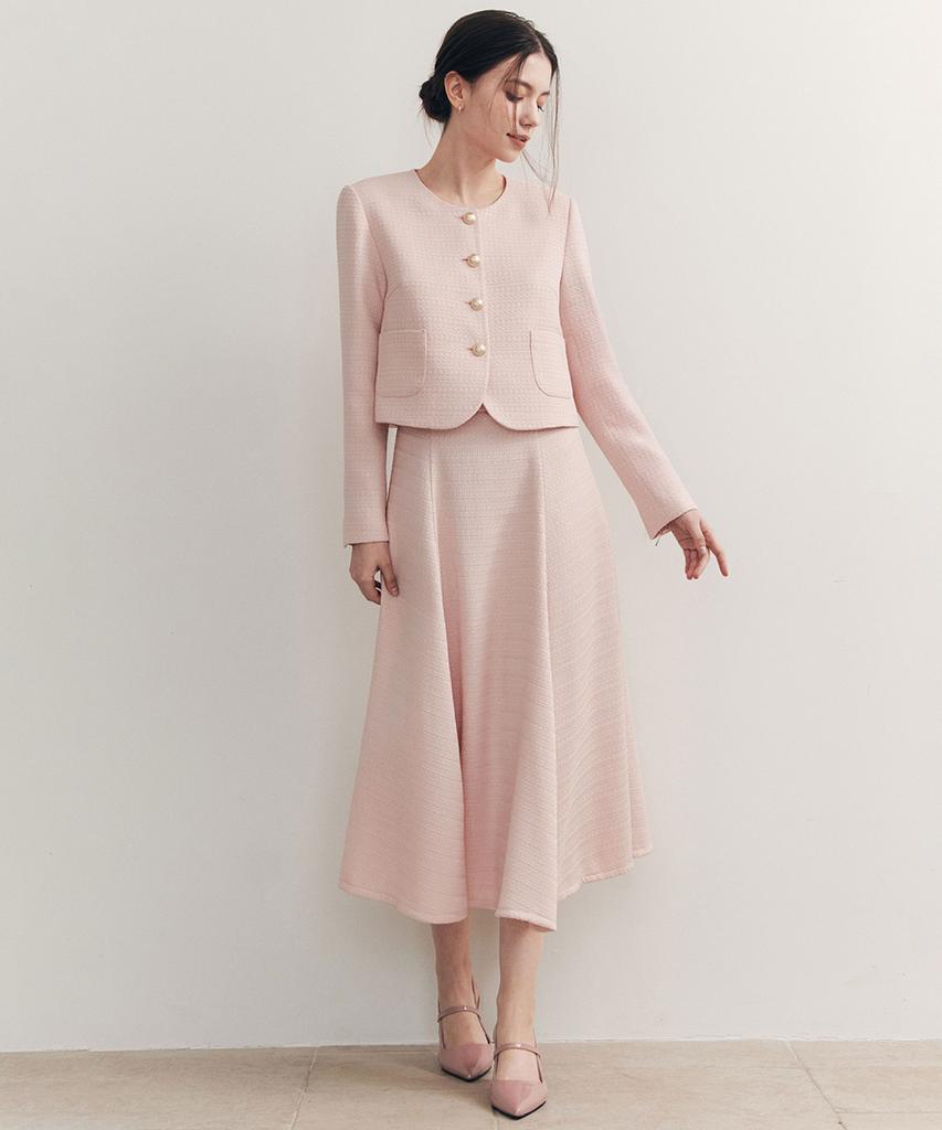 Zero Street Ivy Tweed Long Skirt / Pink