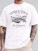 Venice Italy Vintage Travel T-Shirt - Rialto Bridge Gondola Graphic Tee