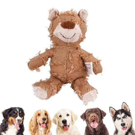 Jucărie de pluș ursuleț de pluș indestructibilă, jucărie de câine urs pentru mestecători agresivi, umplută