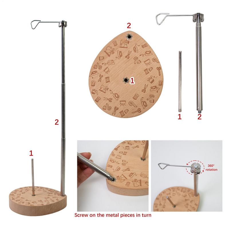 

Adjustable Single Thread Spool Holder 6.3-15.5 Inch Height Thread Holder with Wooden Base Spool Holder for Quilting & Embroidery United States