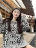 Autumn Winter Leopard Print Women's Sweater Cardigan Loose Thick Knit High-End Top Outerwear for Women