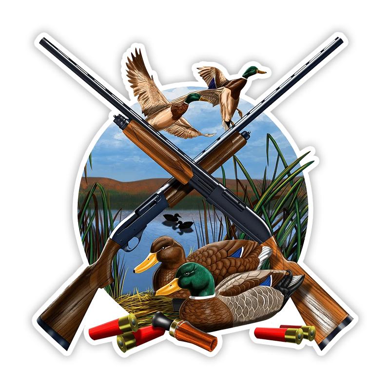 

S60053# Duck Hunting Self-adhesive Decal Car Sticker Waterproof Auto Decors on Bumper Rear Window Laptop Choose Size 10 cm-Longest Side