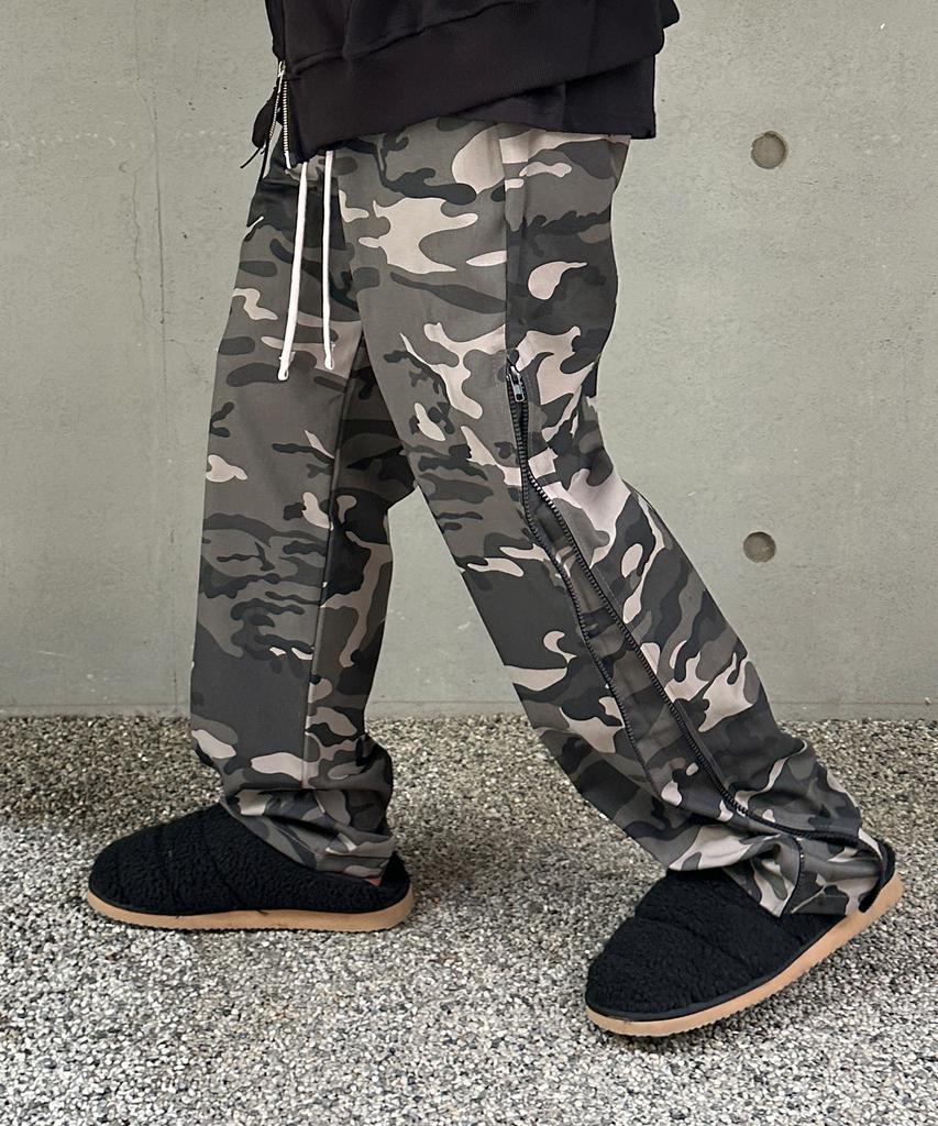 Keullako Cotton Side Zipper Pants (Snow Camo)