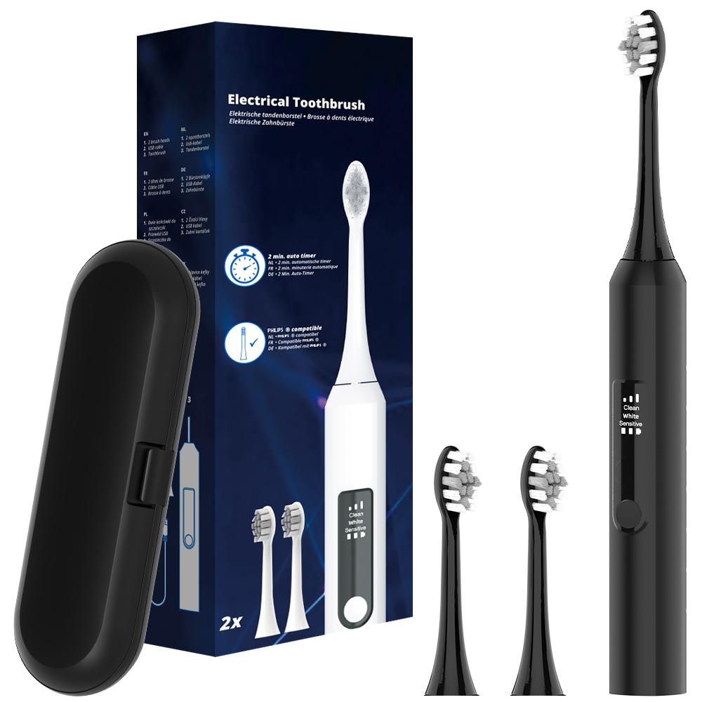 

Smart Electric Toothbrush, 3 Modes Rechargeable Electric Toothbrushes Compatible with Philips Sonicare Electric Toothbrush Heads чёрный