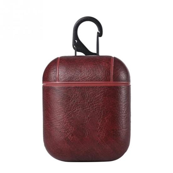 Solid Color Soft Faux Leather Protective Case Cover Shell for AirPods 2