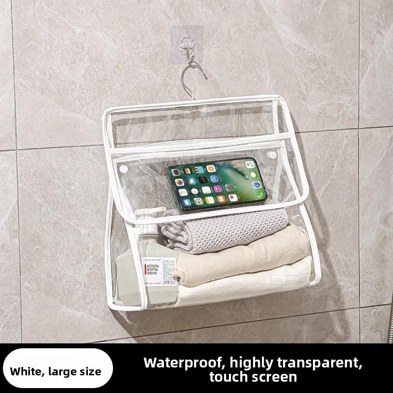 Bathroom Waterproof Hanging Bag, Bathroom Bath Clothes Storage Bag, Wall-mounted Storage Bag, Transparent Hanging Bag