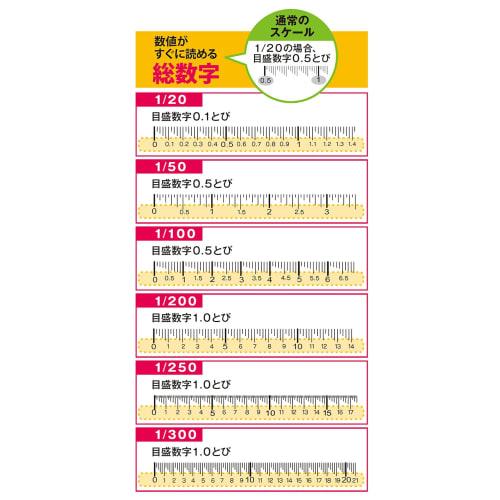 Niigata Seiki SK Made In Japan Triangular Scale, Kaidan Scale, for Architects, 30cm, TSB-30KD