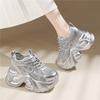 Women's Shoes Summer New Breathable Mesh Shoes Platform Dad Shoes Fashion Casual Sports Shoes Outdoor Running Shoes
