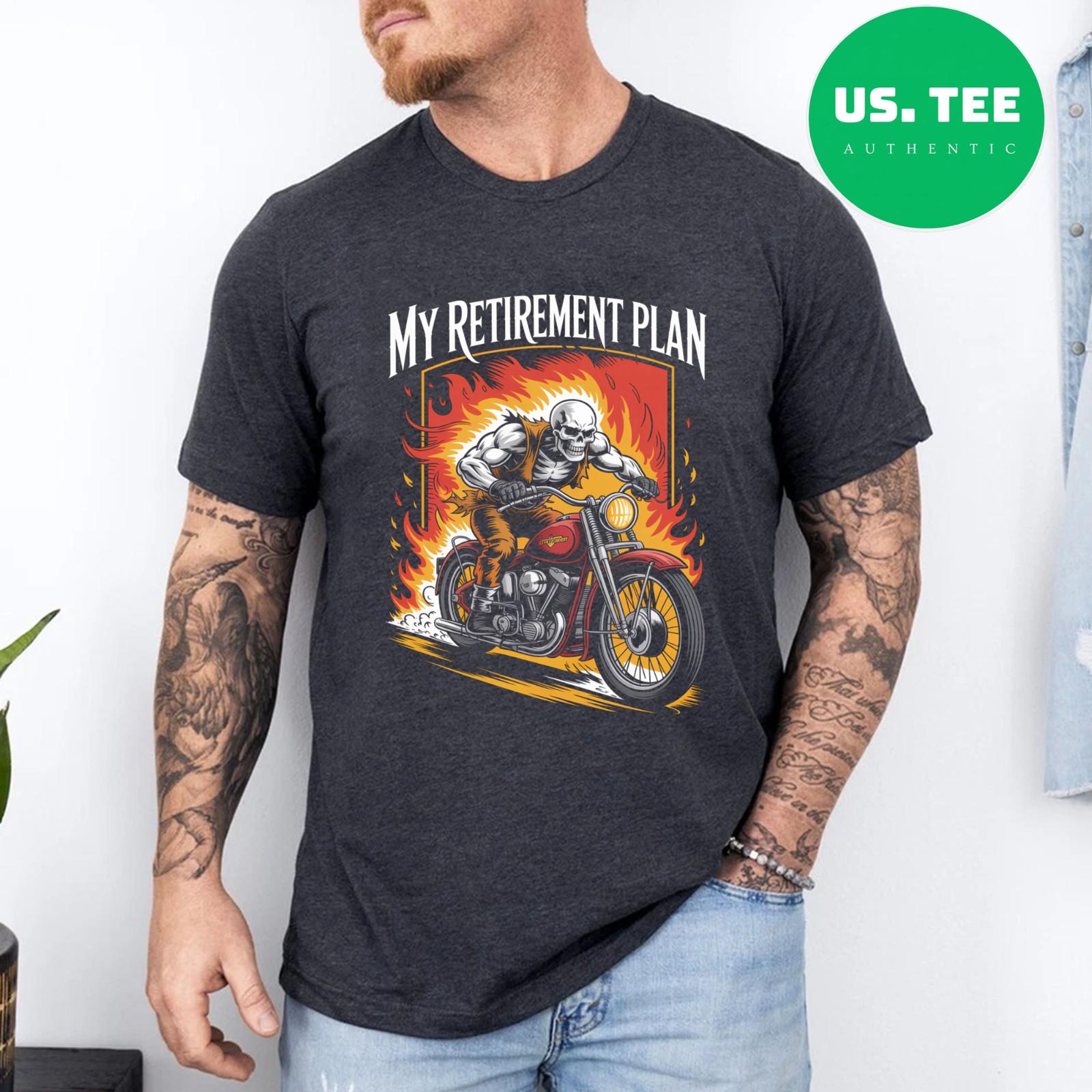 Retired Motorcycle Riding Biker Skeleton Retirement Rider Performance T-Shirt S разноцветный