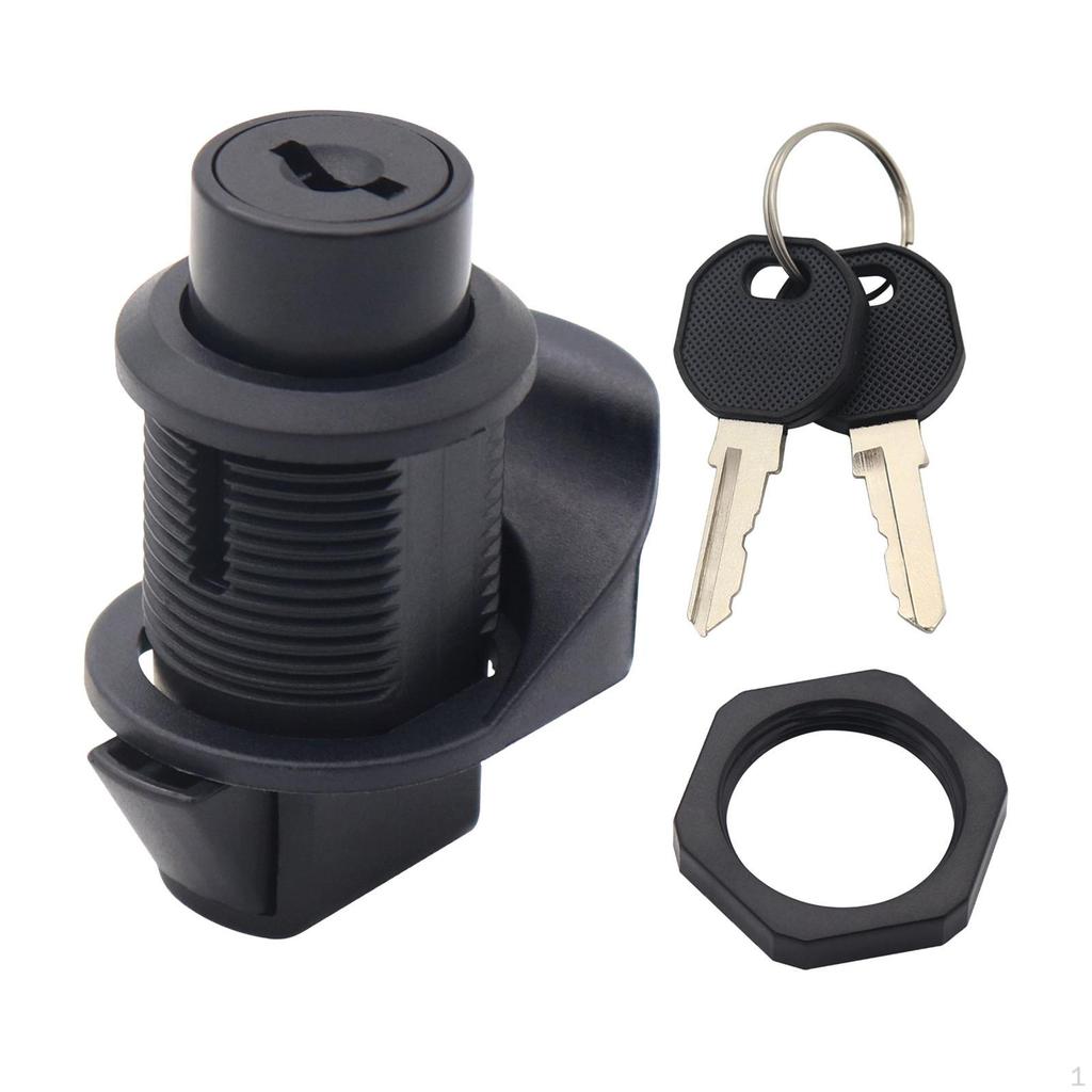 RV Paddle Entry Door Lock Latch ,Cabin Reply Type with 2 Keys, Handle Knob Rotating