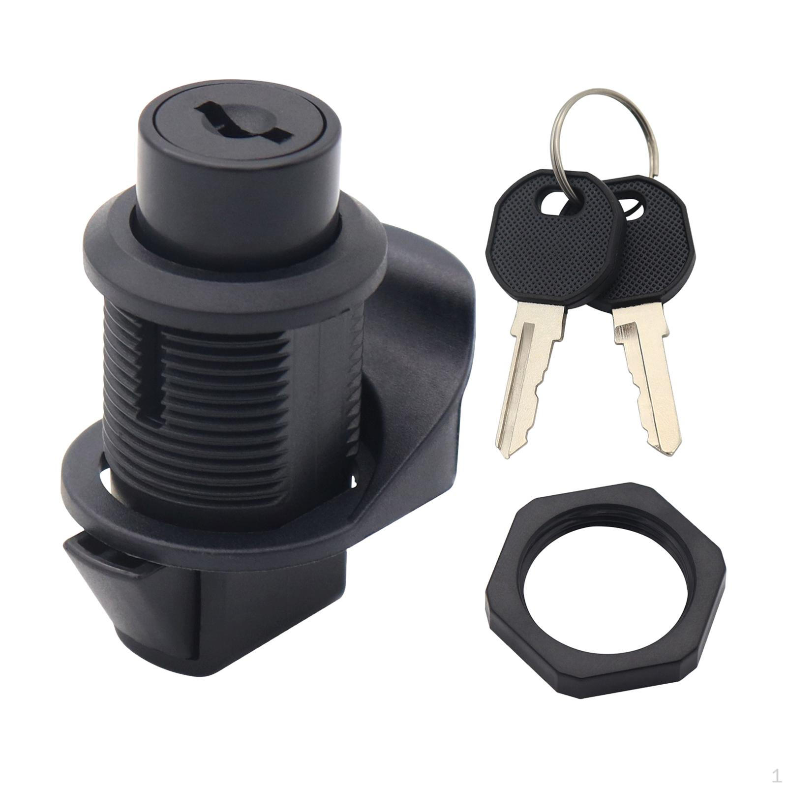 

RV Paddle Entry Door Lock Latch ,Cabin Reply Type with 2 Keys, Handle Knob Rotating