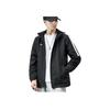 Li Ning Loose Fit Color Block Hooded Windbreaker Men Outerwear Black AFDR445-5