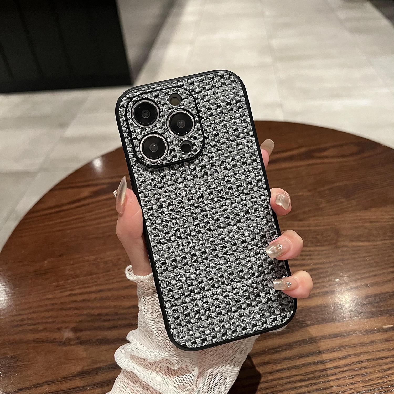 

Текстура кожаной ткани подходит для чехла для телефона Apple 14promax, противоударный чехол для iPhone13 12pm простой защитный чехол для женщин iPhone 11 6.1 inch