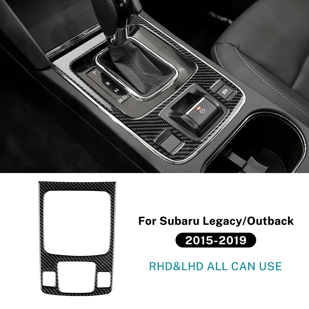 Real Soft Carbon Fiber For Subaru Legacy Outback 2015 2016 2017 2018 2019 Car Gear Shift Panel Sticker LHD RHD Trim Accessories. for Legacy 15-19