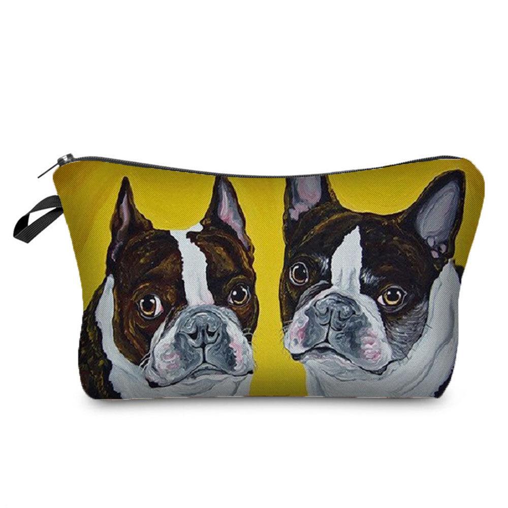 Damen Kosmetiktasche mit Hundeaufdruck Toilettenartikel Organizer Reiseaufbewahrungskoffer 6675