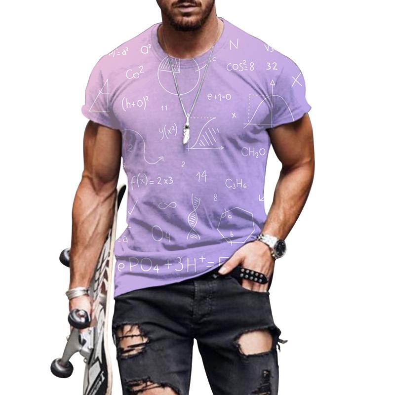 Funny Mathematical Shirt Phys Chemical Formula Summer Street 3D Tričko Módní O Krk Měkké Tričko Oversized Tričko Math Tričko
