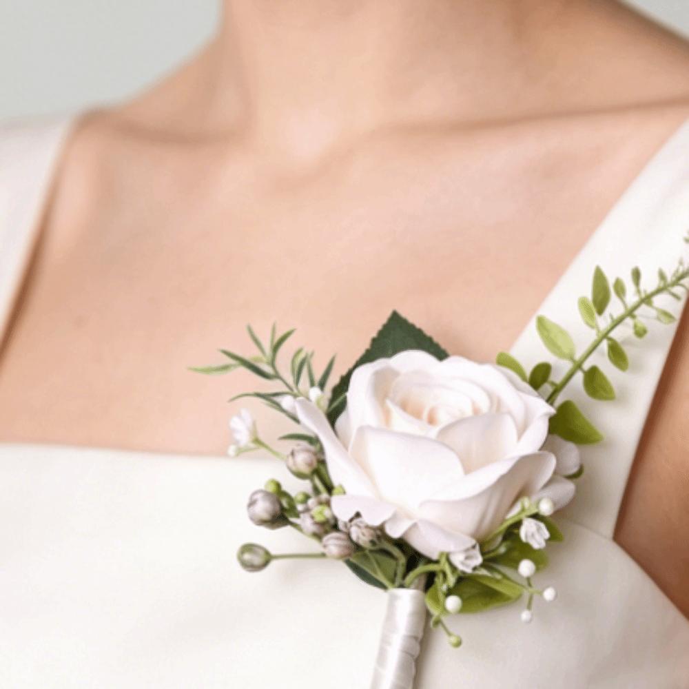 Elegant Boutonniere Flowers Exquisite Wrist Corsage Brooches Wedding Accessories Groom Attire