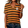 Women's V-Neck Loose Fit Halloween Print Casual T-Shirt