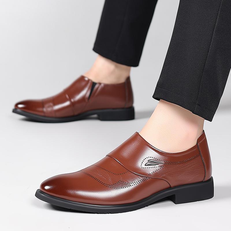 Fashion Summer men's leather shoes Retro classic design style Retro classic design style Black brown outdoor shoes Gentlemen's New