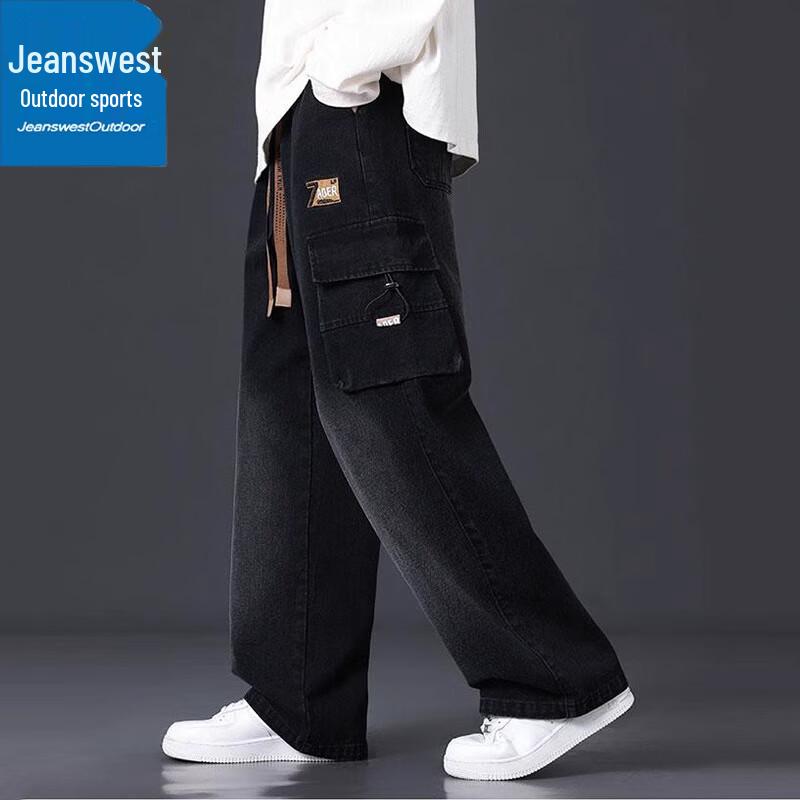 

Jeanswest Men s Straight-Leg Stretch Outdoor Denim Cargo Pants 4XL