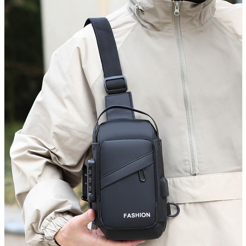 2025 Nowa torba typu crossbody męska, torba na klatkę piersiową, prosta torba na talię, przekątna torba na ramię