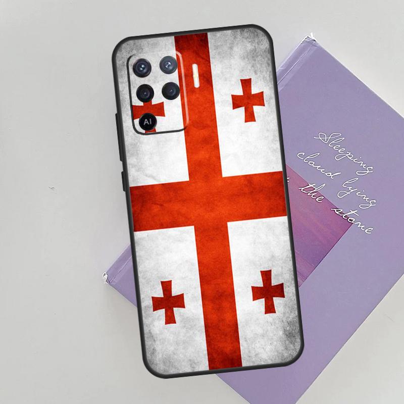 Georgia Flag Case For Oppo A15 A16 A17 A52 A72 A76 A96 A74 A94 A53 A54S A57S A58 A78 A98 A77 Phone Cover