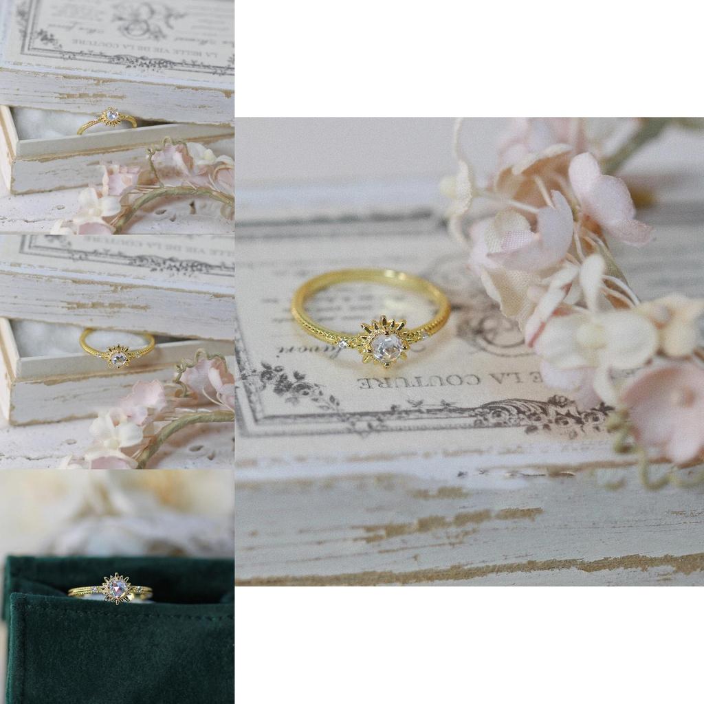 Trendy Retro Japanese Sun Ring For Women Unique Star Shaped Adjustable Jewelry Copper