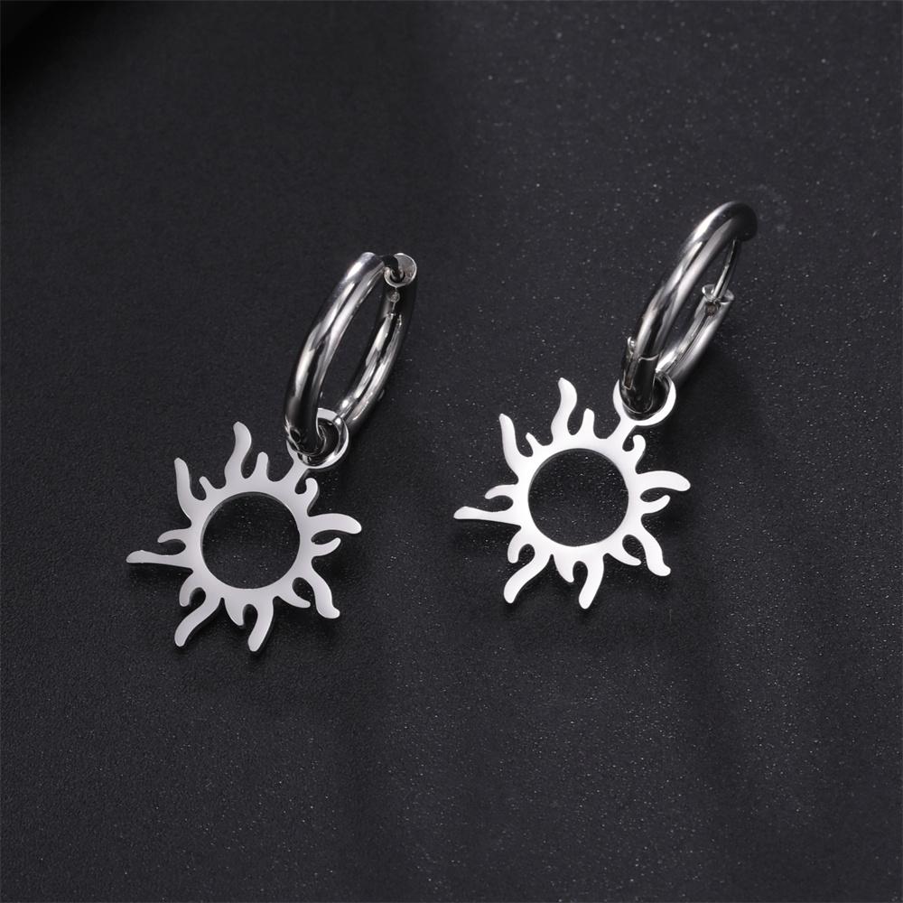 My Shape Lovely Flower Hoop Earrings for Women Gifts Stainless Steel Heart Sun Maple Leaves Earrings Fashion Jewelry Wholesale