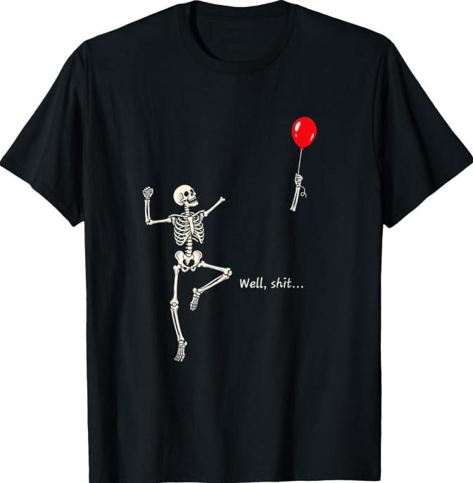 Skeleton Lost Balloon Retro Funny Saying Halloween T-Shirt