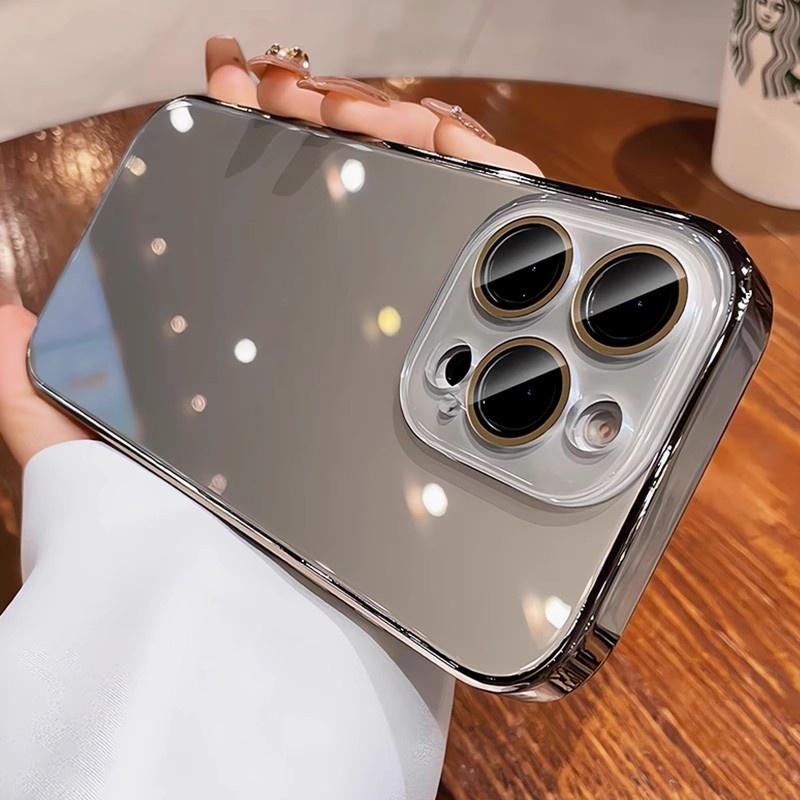 Plating Glass Lens Film Protection Case For For Iphone 17 16 1 14 13 11 12 Pro Max Tempered Glass Shockproof Bumper Hard PC Cover