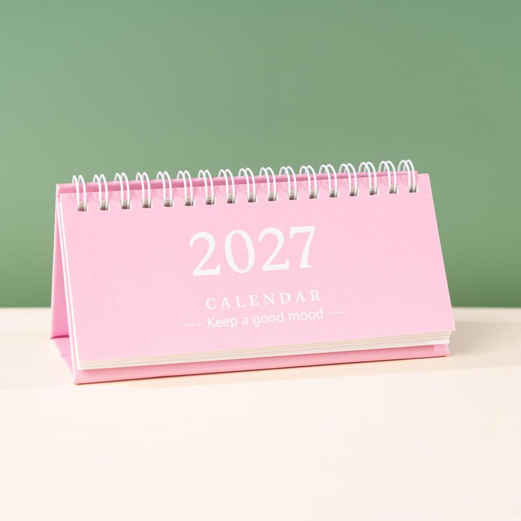 2027 Simple & Fresh Desktop Planner Notebook - English Version