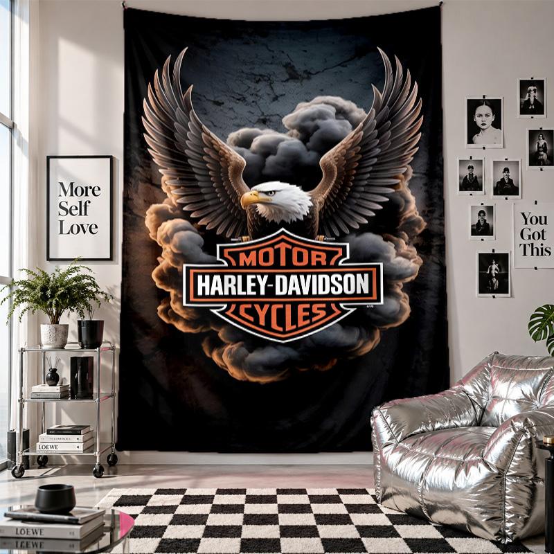 WandbehangHarley-Davidson Kunst Hängendes Tuch Dekorative Hintergrundabdeckung für Raumdekoration